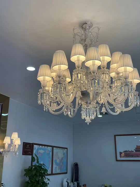 Living Room Chandelier Large Hotel Wedding Luxury Crystal Ceiling