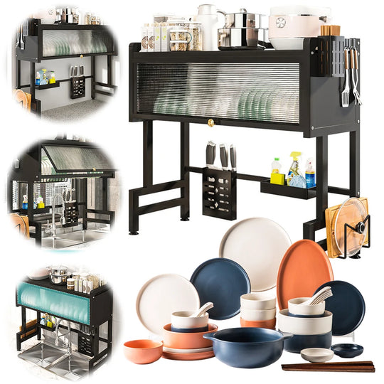 Kitchen Drain Shelf 3-Tier Multi-Functional Kitchen Storage Rack