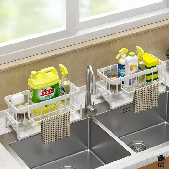 Compact Tap-Mounted Spice Shelf – Sink Organizer with Drainage Rack