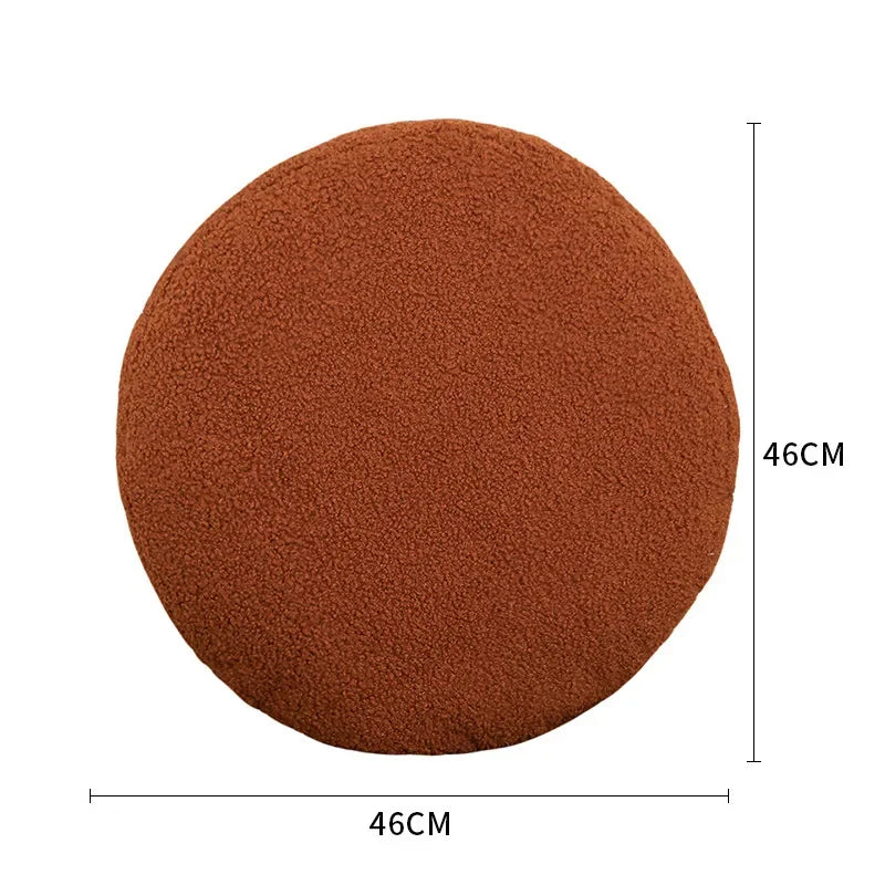 Nordic Style Round Cushion Soft Teddy Furry Cushion