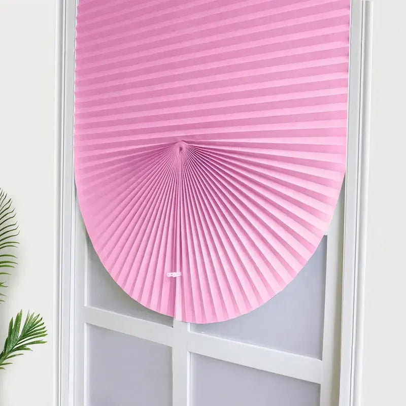 1Pc Shades Self-adhesive Half Windows Nonwoven Folding Curtain B