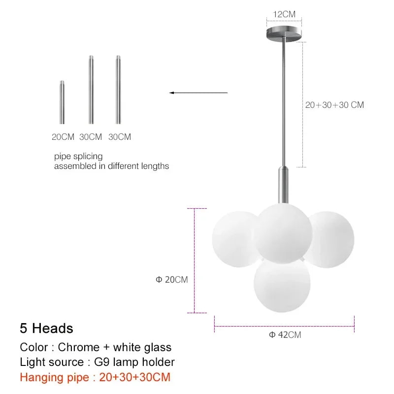 Modern Glass Chandelier Lighting for Living Room