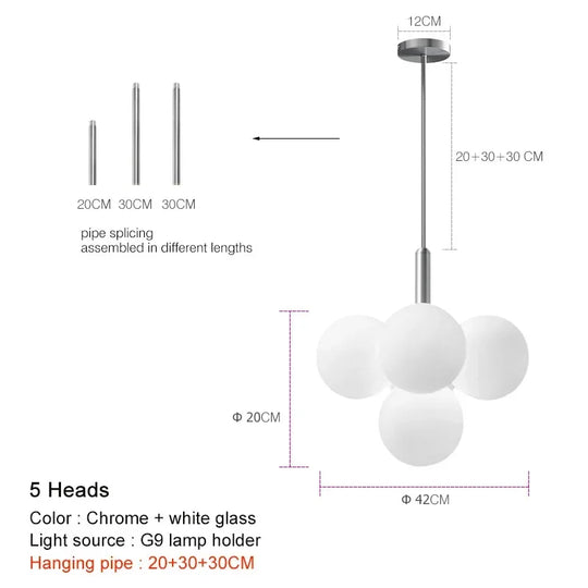 Modern Glass Chandelier Lighting for Living Room
