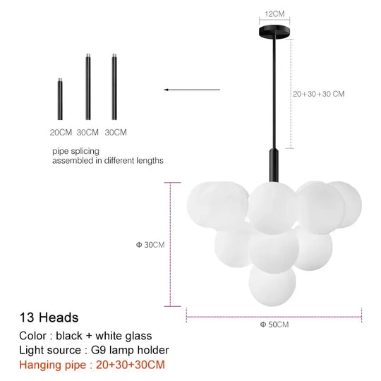 Modern Glass Chandelier Lighting for Living Room