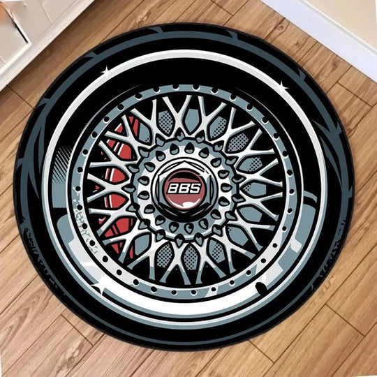 Car Rugs Tire Shape Round Mats Boys Bedroom Rug Car Hub Home Living Room Anti-slip Coffee Table Floor Mat Tapetes De Automóvil