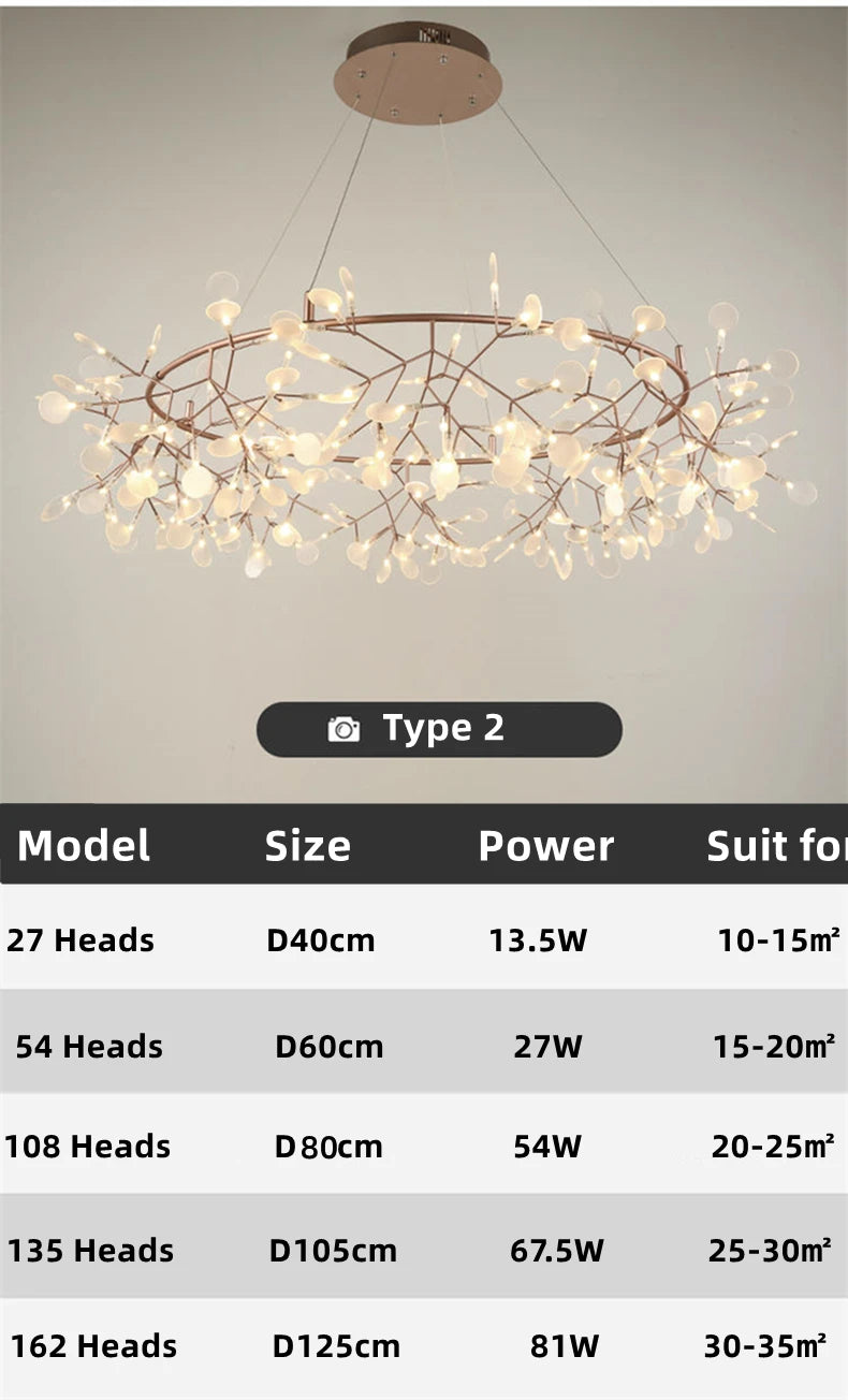 Nordic Chandelier Modern Luxury Living Room