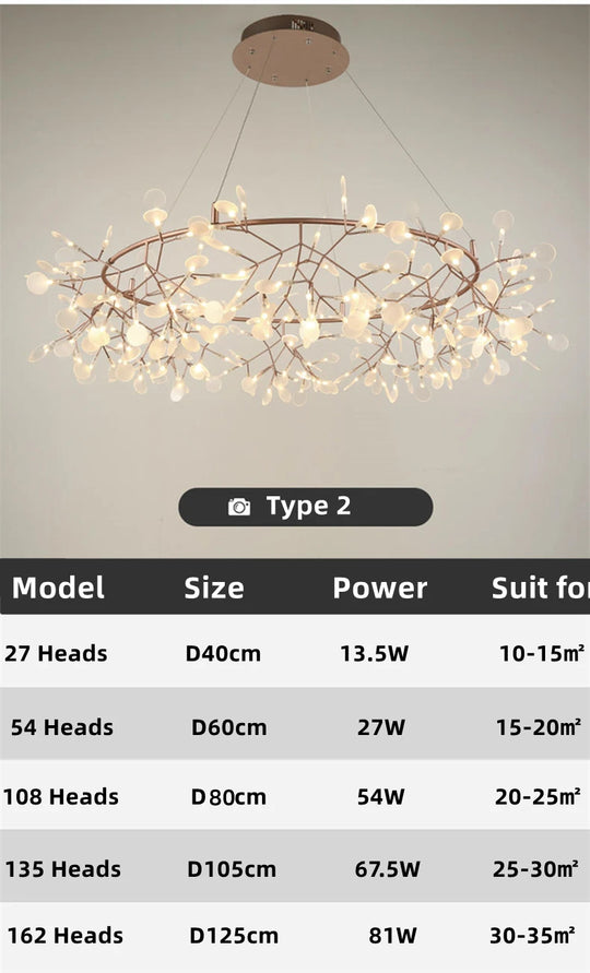 Nordic Chandelier Modern Luxury Living Room