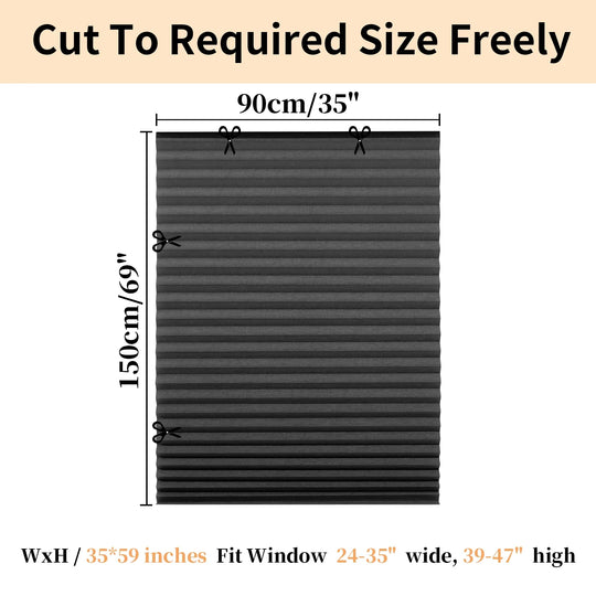 Large Size Self-adhesive Pleated Blinds Bathroom Balcony Shade Half /Full Blackout Window Curtains for Bedroom Living Room