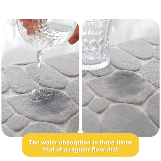 3PCS Set Bath Mats Nonslip Soft Quick Dry Bathroom Soft Rugs Water Absorption