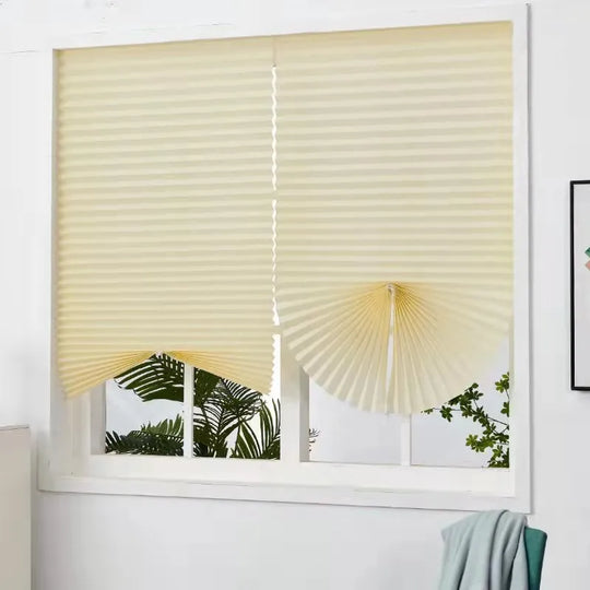 Pleated Window Shade Adhesive Blinds Light Blocking