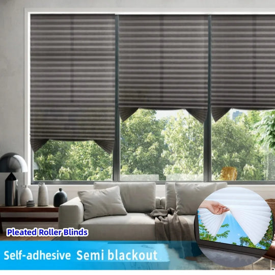 Self-adhesive Bathroom Shower Curtain Pleated Roller Blinds