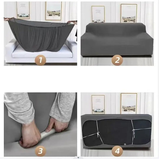 Solid Sofa Cover for Living Room Elastic 1/2/3/4 Seater Sofa Cover Protector L Shaped Corner Sofa Cover Chaise Longue