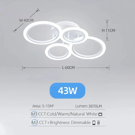 Modern LED Chandelier Home Lighting Ring Ceiling Mount Chandelier Living Room Bedroom Lighting lustre Ceiling pendant lamp