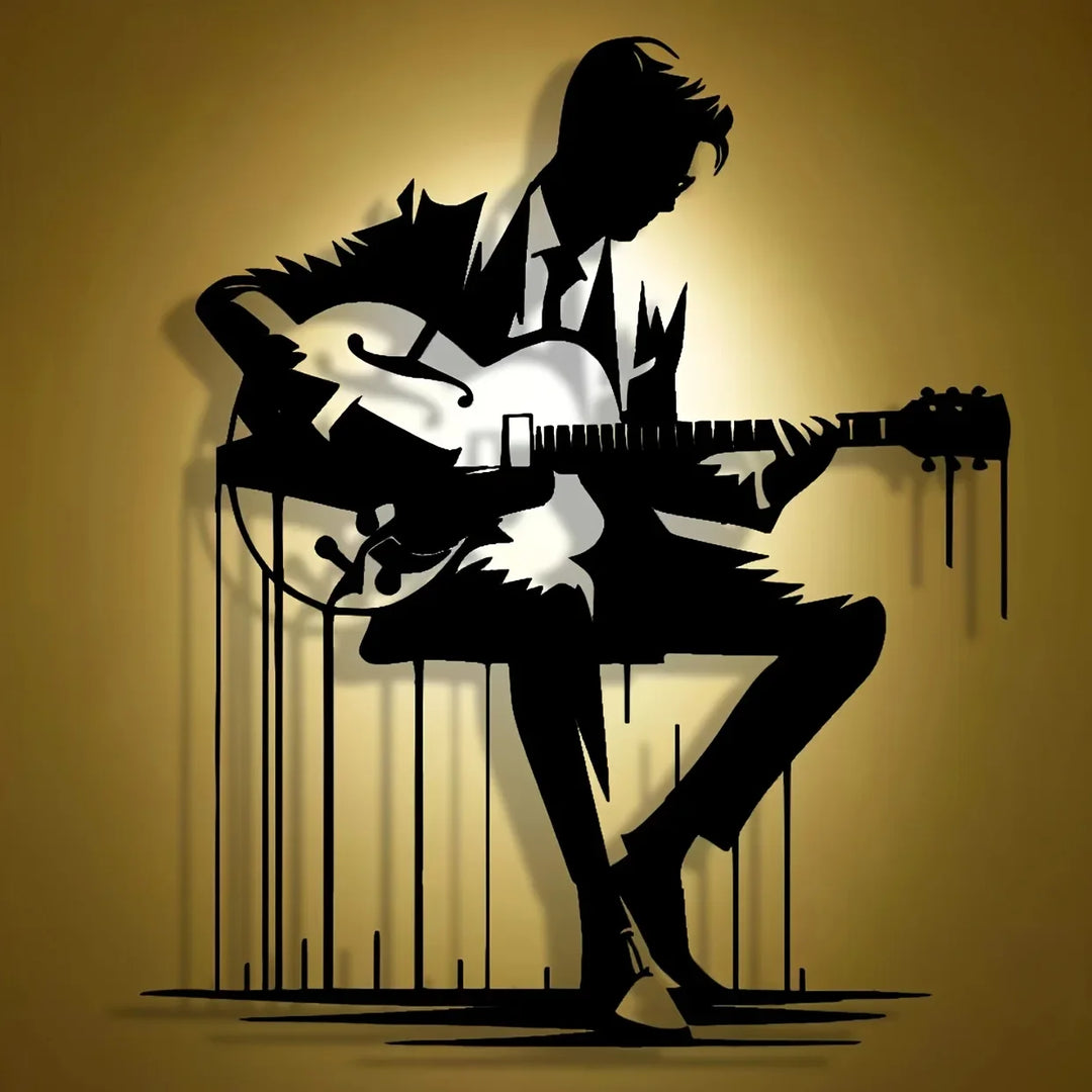 Abstract Metal Guitar Wall Art for Music Lovers