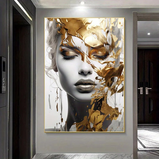 Modern Abstract Woman Face Print Art Posters