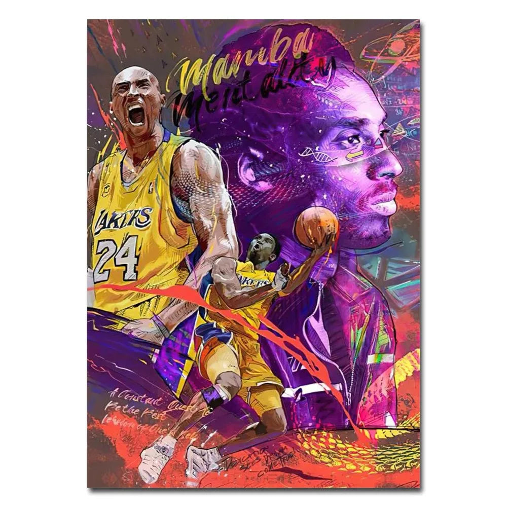Famous Basketball Stars Wall Art Poster