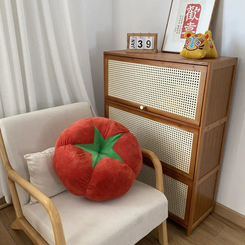 Thickened Cushion with Tomato-Shaped Pillow Vegetable