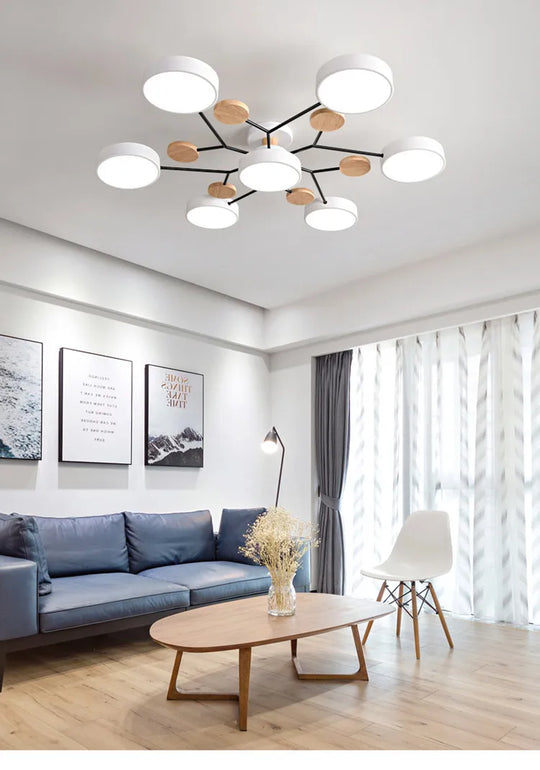 Modern Living Room Ceiling Chandelier Light Three Colors