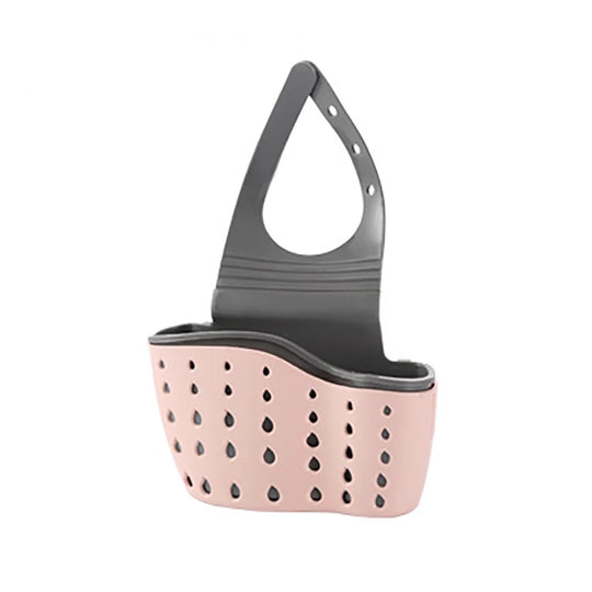 Kitchen Sink Holder Hanging Drain Basket Adjustable Soap Sponge Shelf