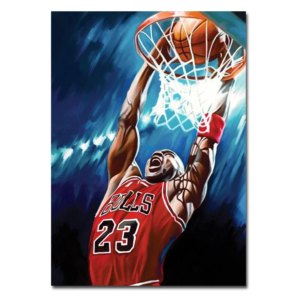Famous Basketball Stars Wall Art Poster