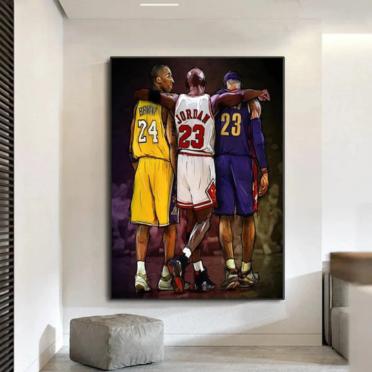 Famous Basketball Stars Wall Art Poster