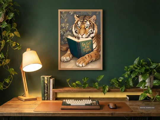 Humorous Bookworm Wall Art Decor for Library Office