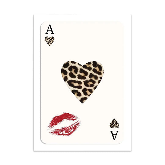 Cards Posters Lucky 8 Leopard Wall arts  High Heels Cocktail Print Picture