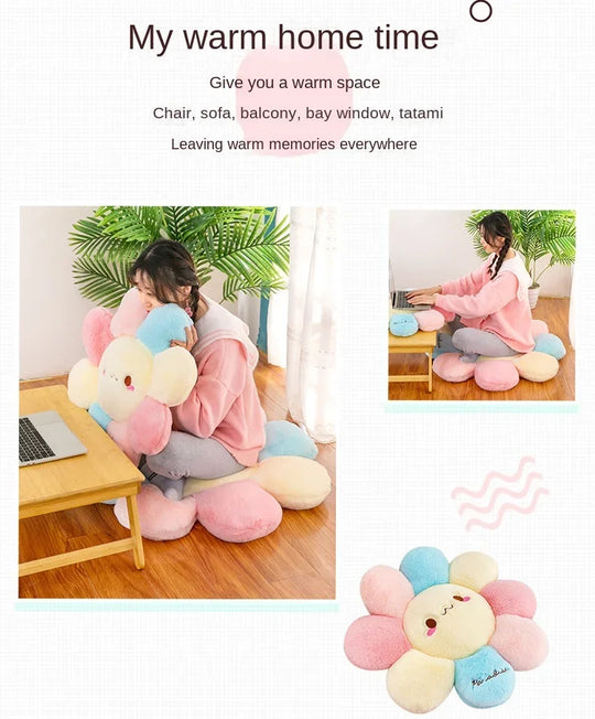 45cm Cute Colorful Round Sunflower Cushion Bedroom