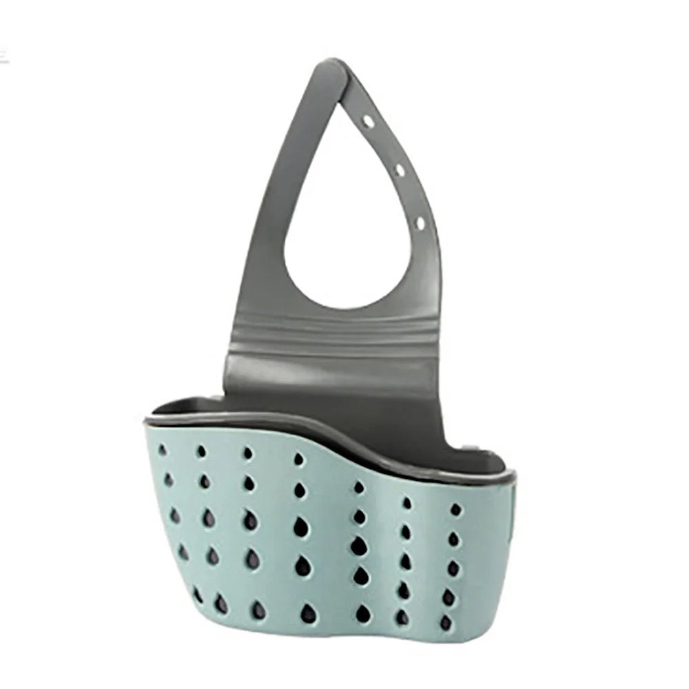 Kitchen Sink Holder Hanging Drain Basket Adjustable Soap Sponge Shelf