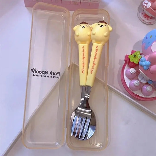 Kitty Cinnamoroll Spoon Fork 2 Pcs Set Stainless Steel