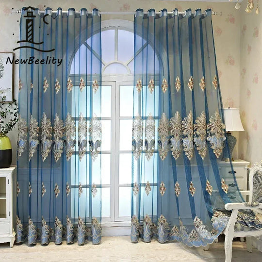 Window Blinds Embroidery Tulle Curtains For Living Room
