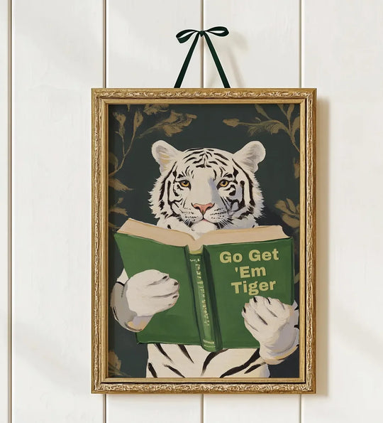 Humorous Bookworm Wall Art Decor for Library Office