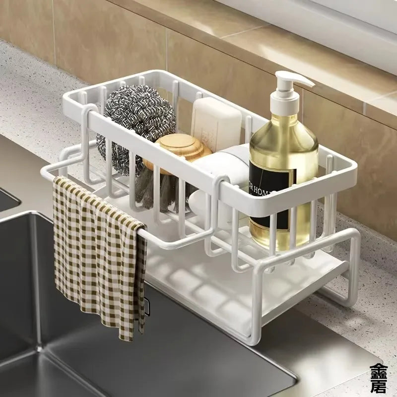 Compact Tap-Mounted Spice Shelf – Sink Organizer with Drainage Rack