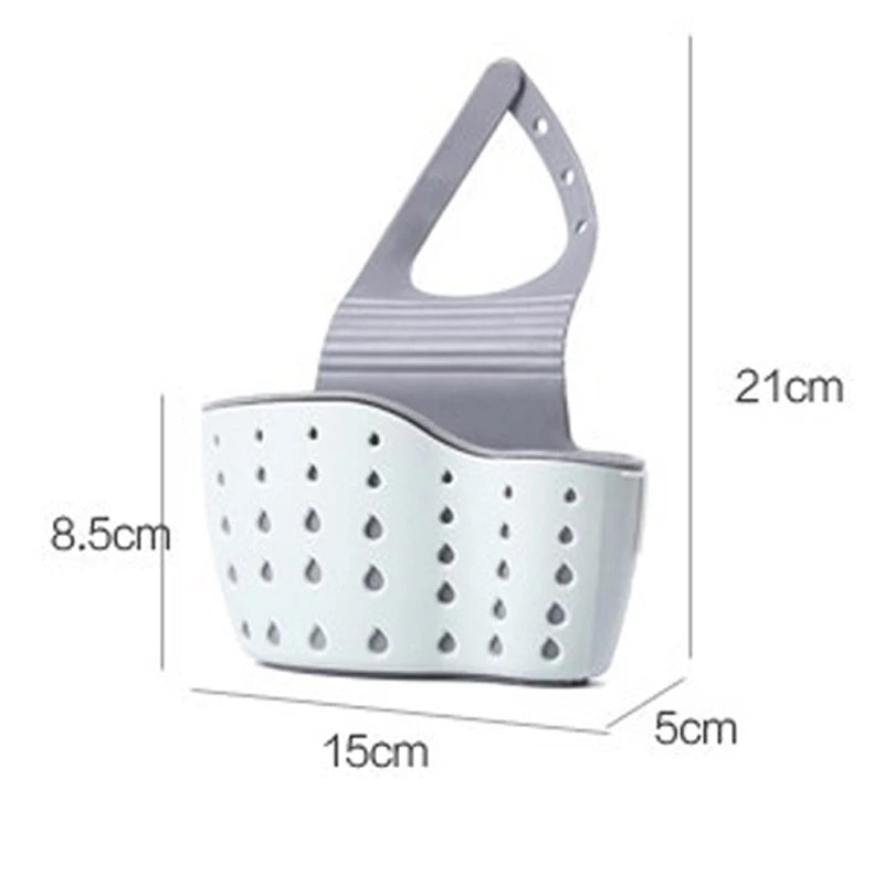 Kitchen Sink Holder Hanging Drain Basket Adjustable Soap Sponge Shelf