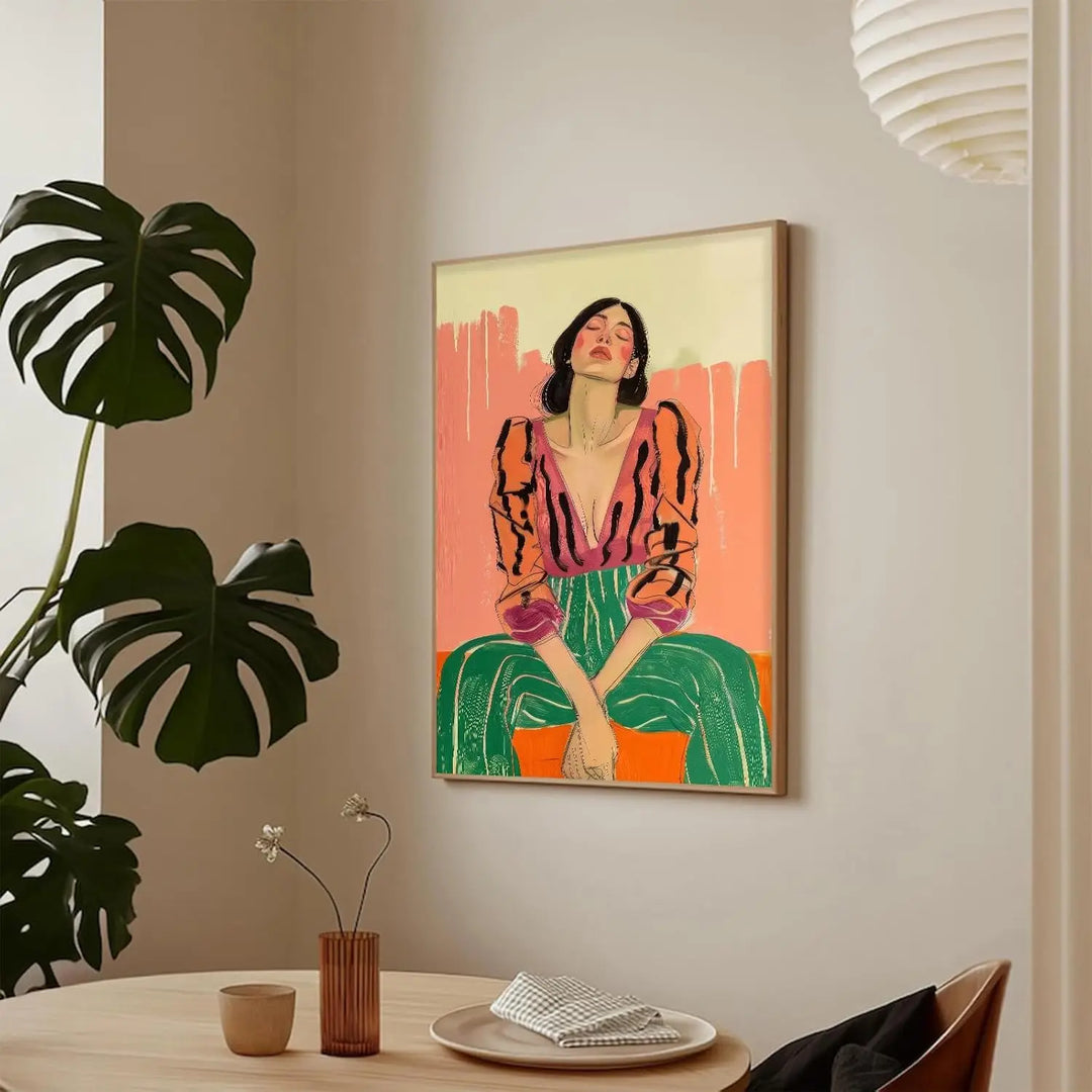 Abstract Wall Art Retro Female Dark Academy Posters Portrait Paintings
