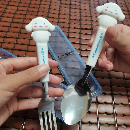 Kitty Cinnamoroll Spoon Fork 2 Pcs Set Stainless Steel