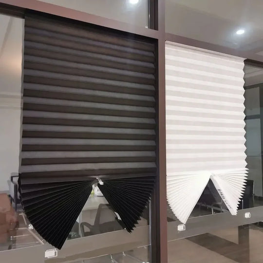 1Pc Shades Self-adhesive Half Windows Nonwoven Folding Curtain B
