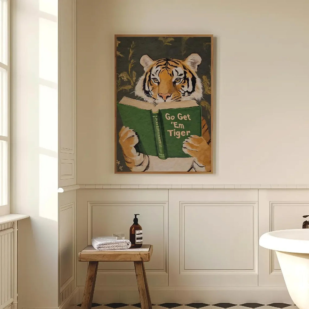 Humorous Bookworm Wall Art Decor for Library Office