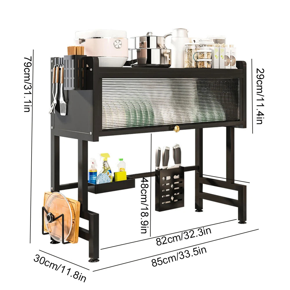 Kitchen Drain Shelf 3-Tier Multi-Functional Kitchen Storage Rack