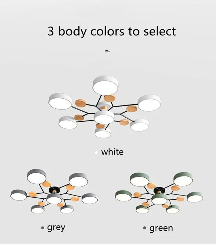 Modern Living Room Ceiling Chandelier Light Three Colors