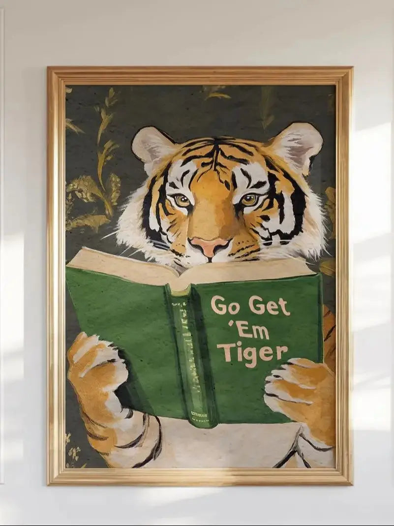 Humorous Bookworm Wall Art Decor for Library Office