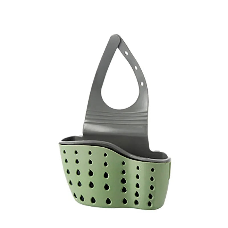 Kitchen Sink Holder Hanging Drain Basket Adjustable Soap Sponge Shelf