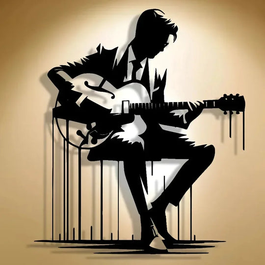 Abstract Metal Guitar Wall Art for Music Lovers