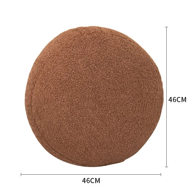 Nordic Style Round Cushion Soft Teddy Furry Cushion