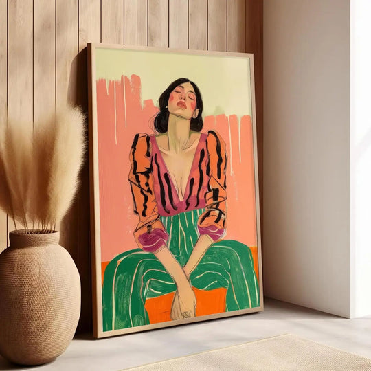 Abstract Wall Art Retro Female Dark Academy Posters Portrait Paintings