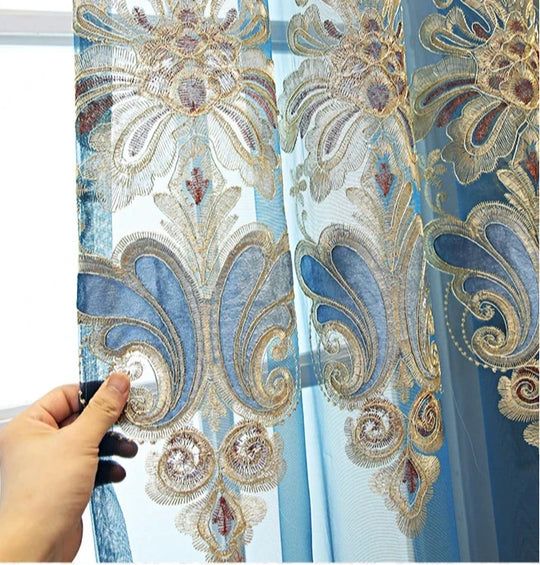 Window Blinds Embroidery Tulle Curtains For Living Room