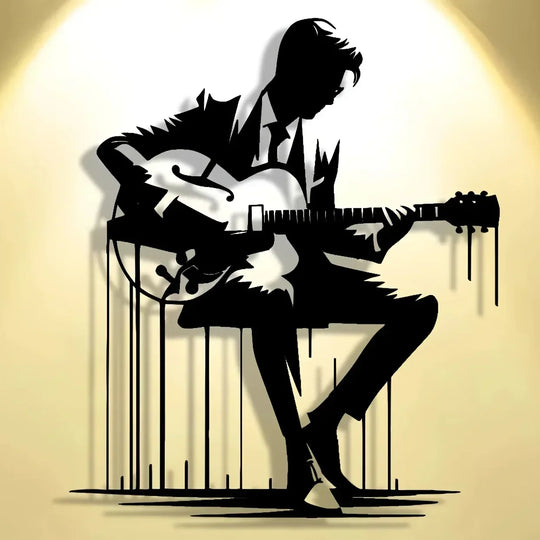 Abstract Metal Guitar Wall Art for Music Lovers