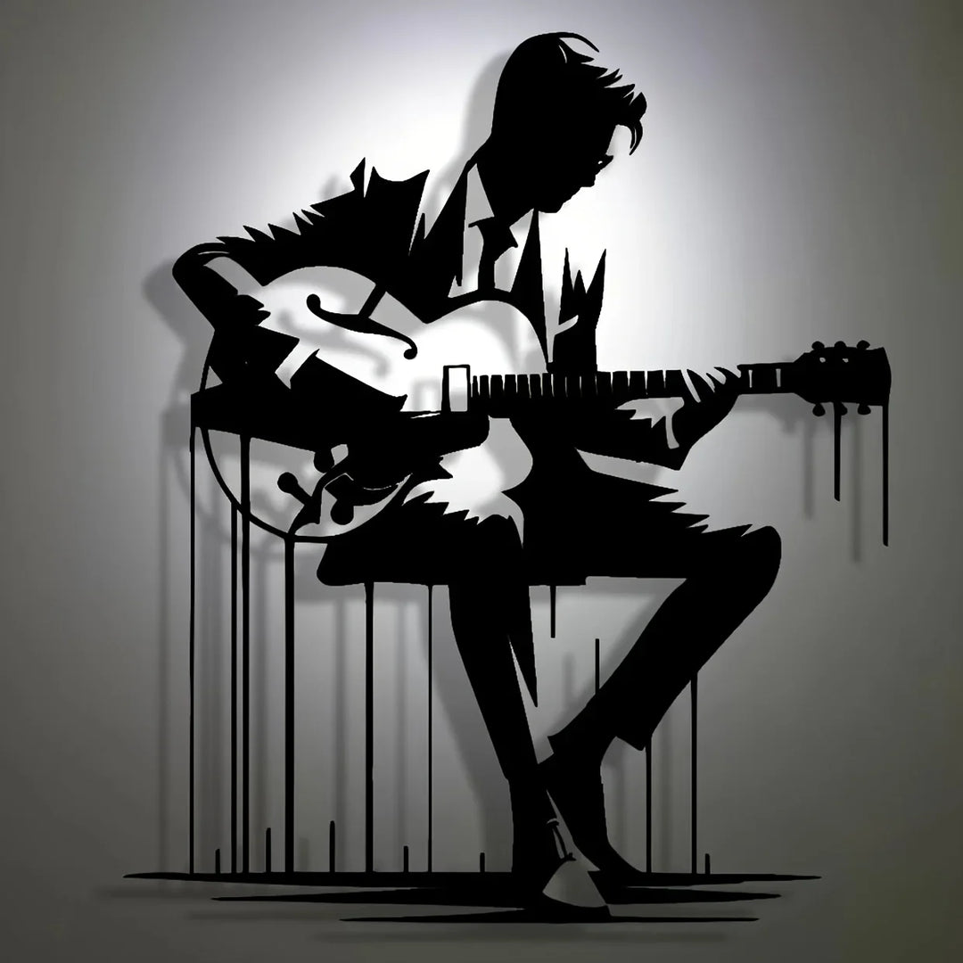 Abstract Metal Guitar Wall Art for Music Lovers
