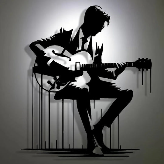 Abstract Metal Guitar Wall Art for Music Lovers
