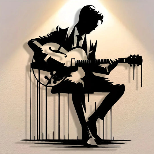 Abstract Metal Guitar Wall Art for Music Lovers